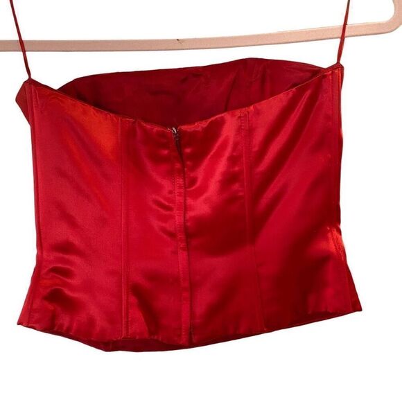 Y2K Jessica McClintock for Gunne Saxe Dragon Year Red Strapless Bustier - Picture 2 of 11